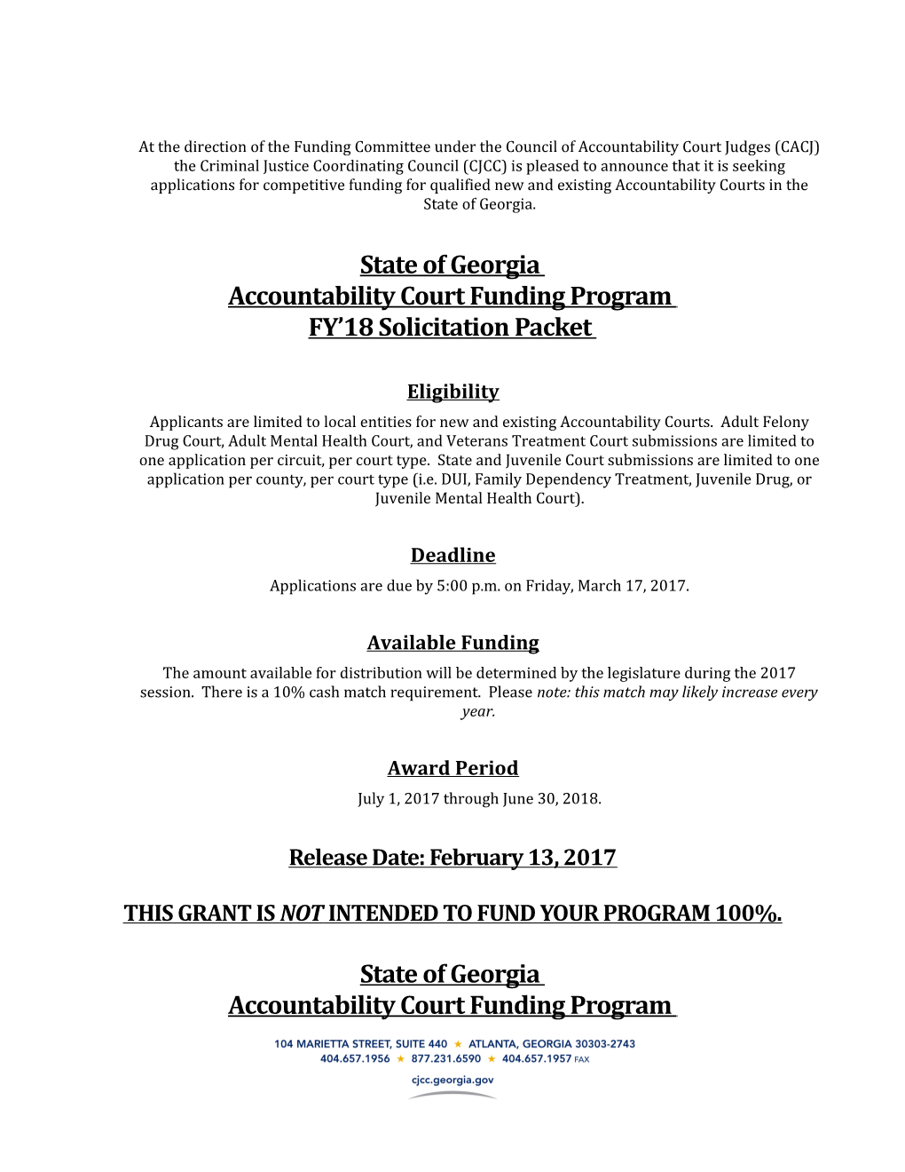 Accountability Court Funding Program