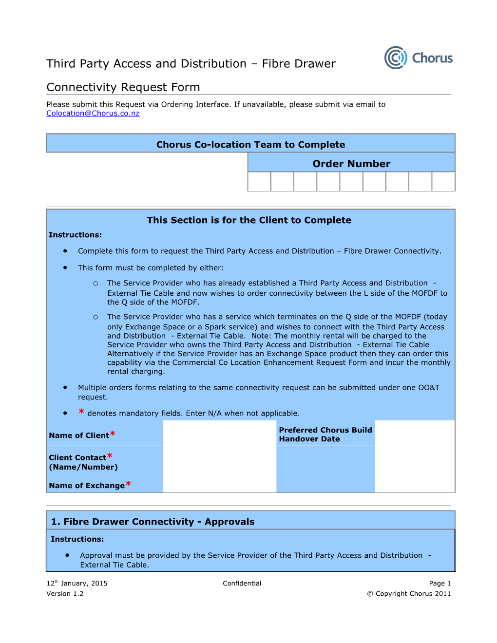 Connectivity Request Form