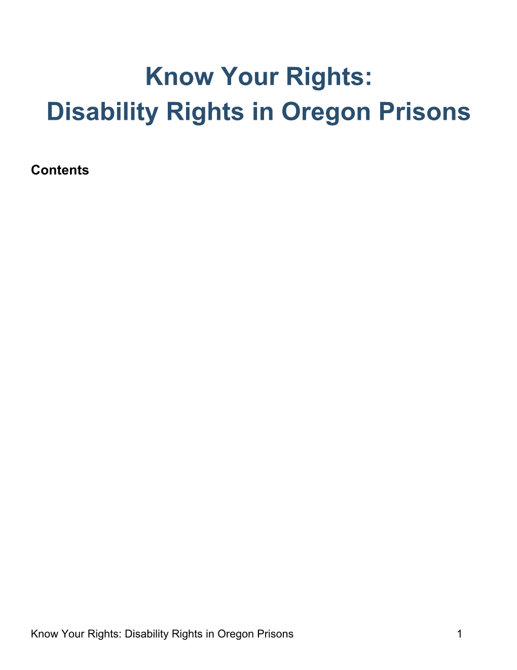 Know Your Rights: Disability Rights in Oregon Prisons