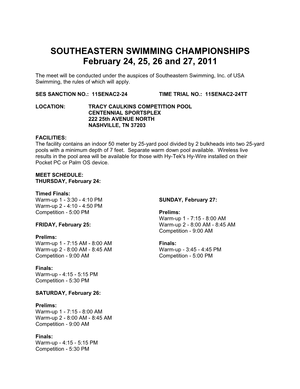 Southeastern Swimming Championships