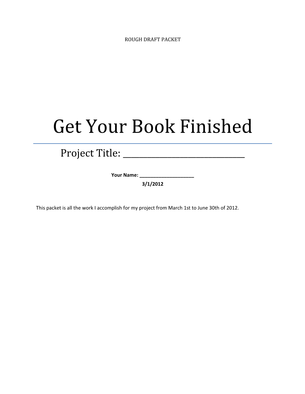 Get Your Book Finished