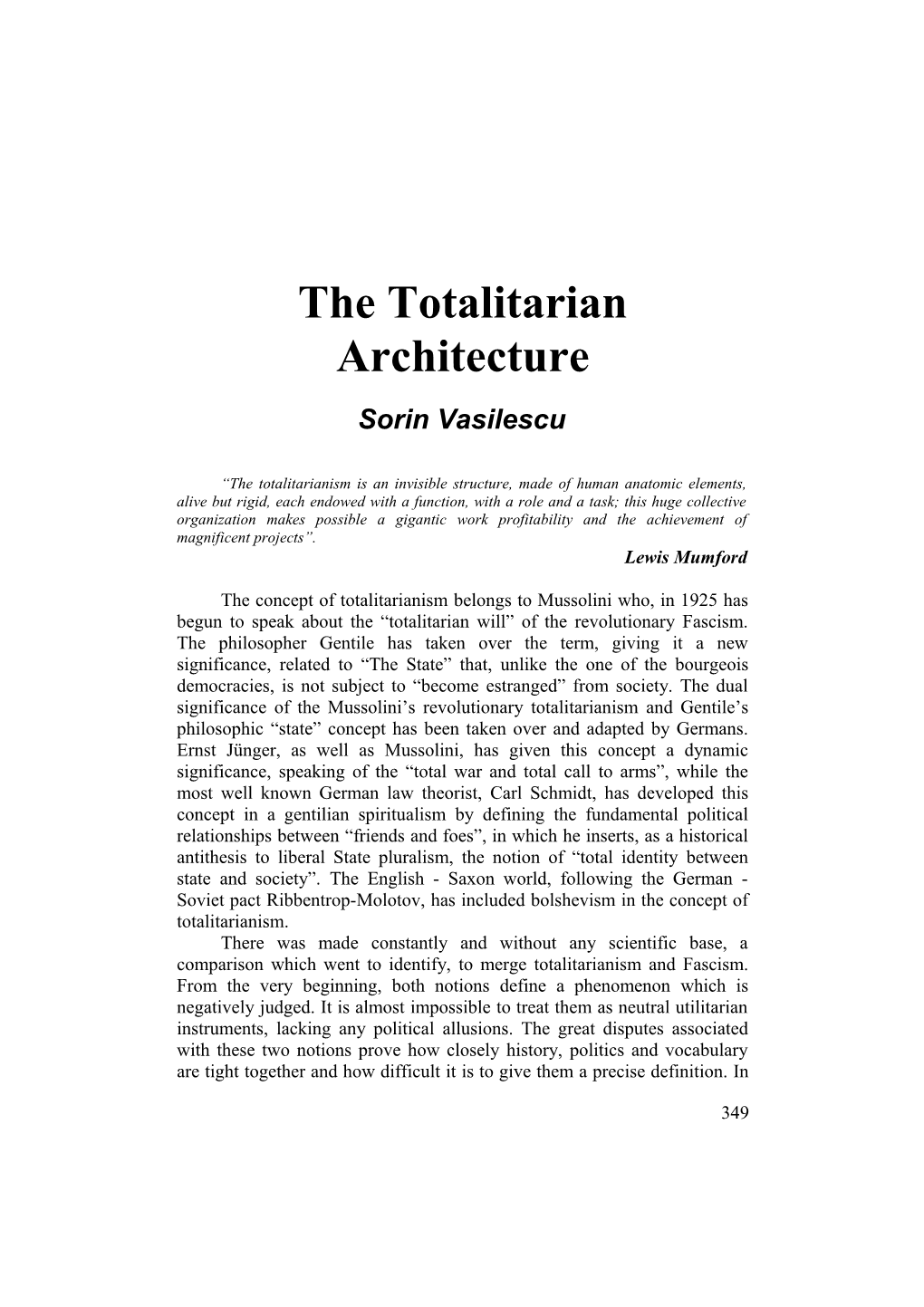 The Totalitarian Architecture