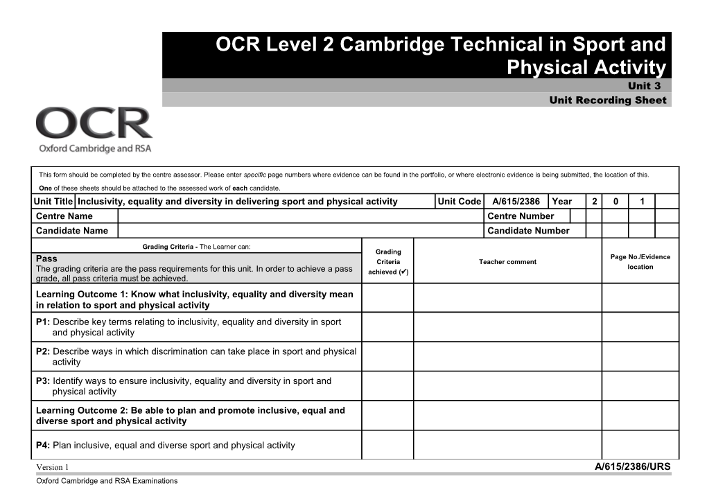 Oxford Cambridge and RSA Examinations