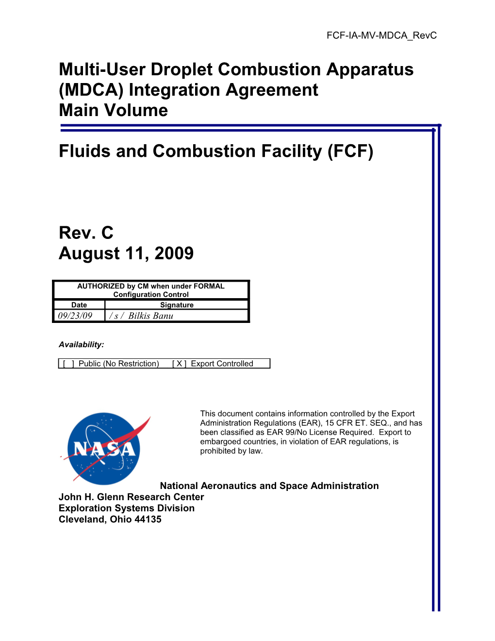 MDCA Integration Aggrement Main Volume