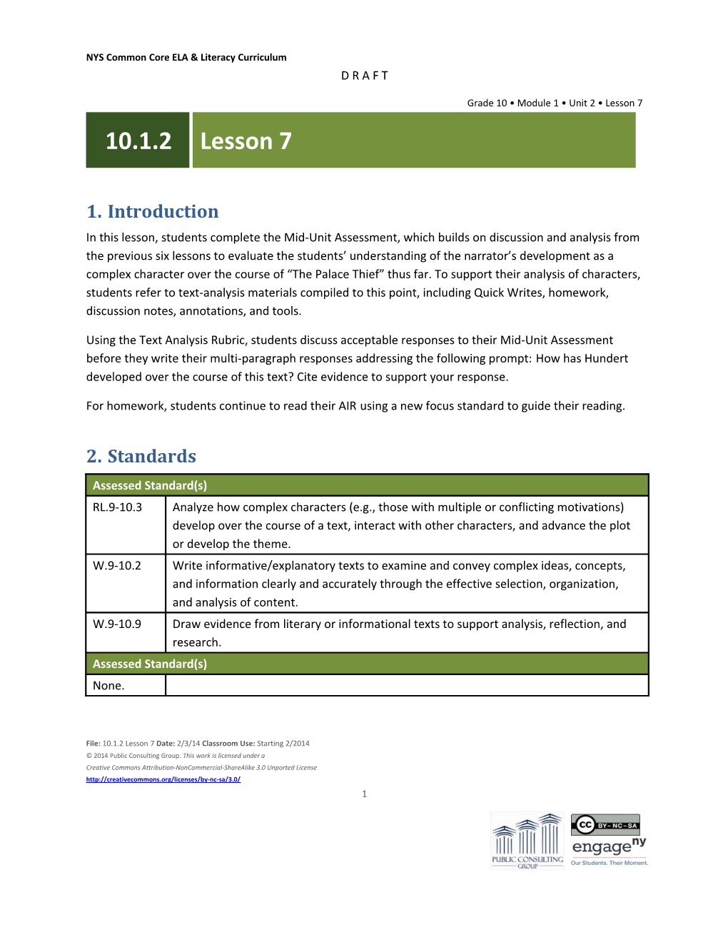 In This Lesson, Students Complete the Mid-Unit Assessment, Which Builds on Discussion And