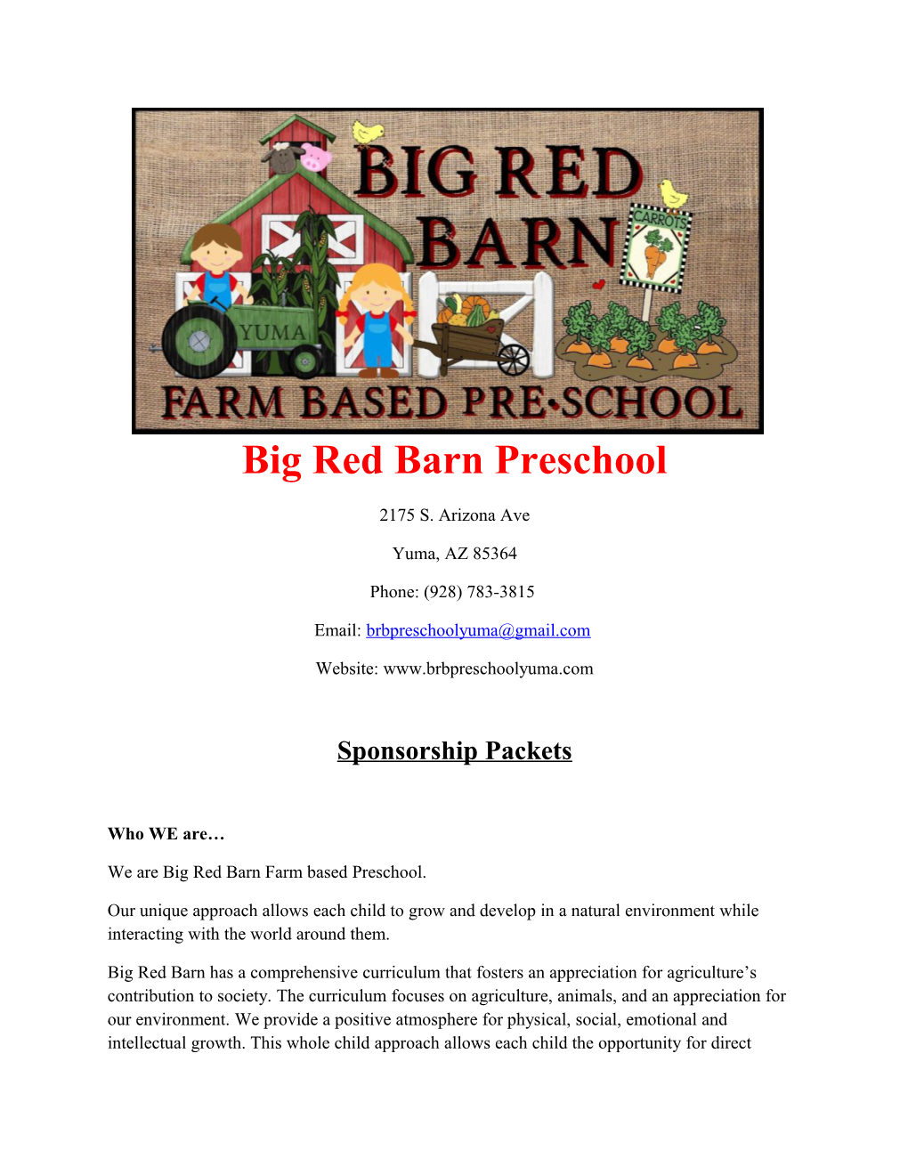 Big Red Barn Preschool