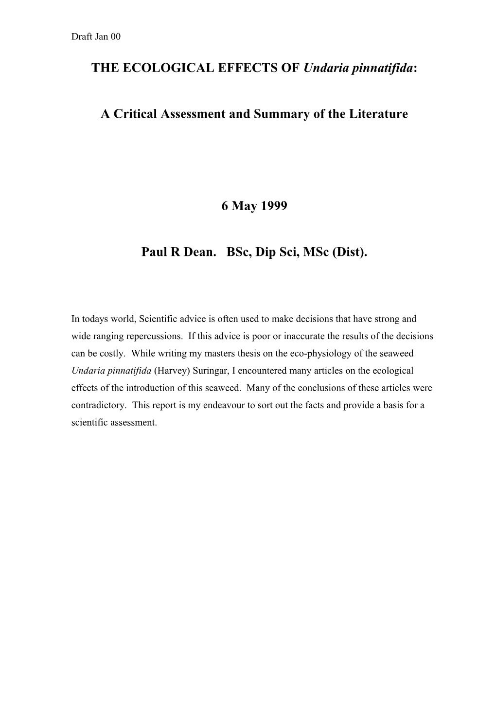 The Ecological Effects of Undaria: a Critical Assessment of the Literature