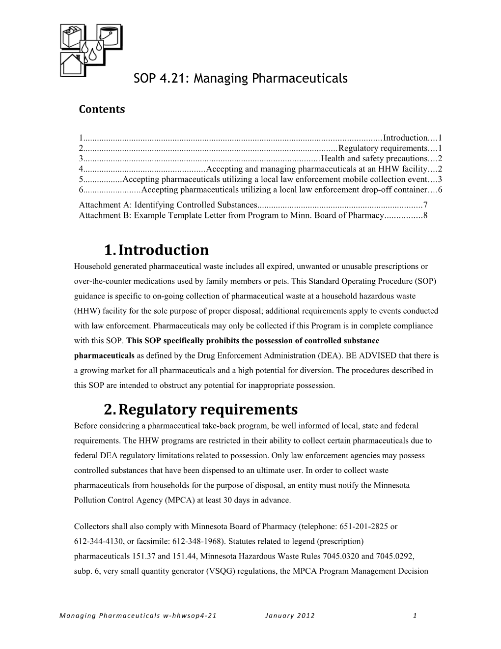 SOP 4.21: Managing Pharmaceuticals