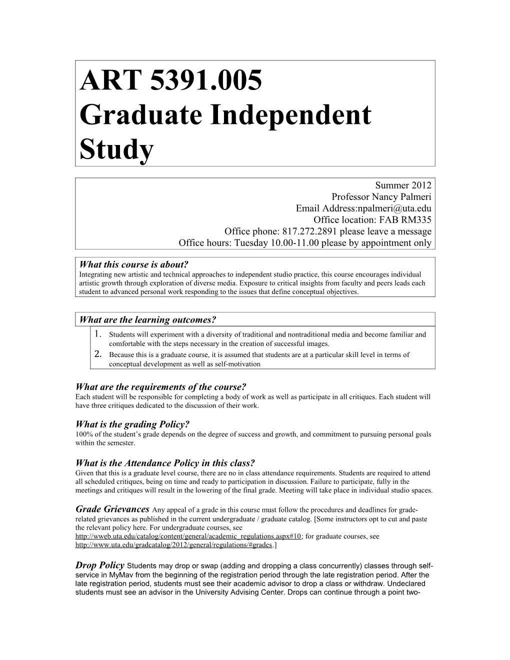 Graduate Independent Study