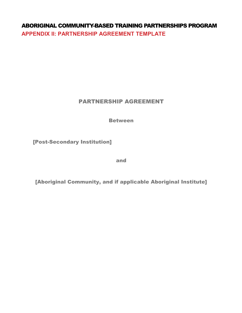 Aboriginal Community-Based Training Partnerships Program
