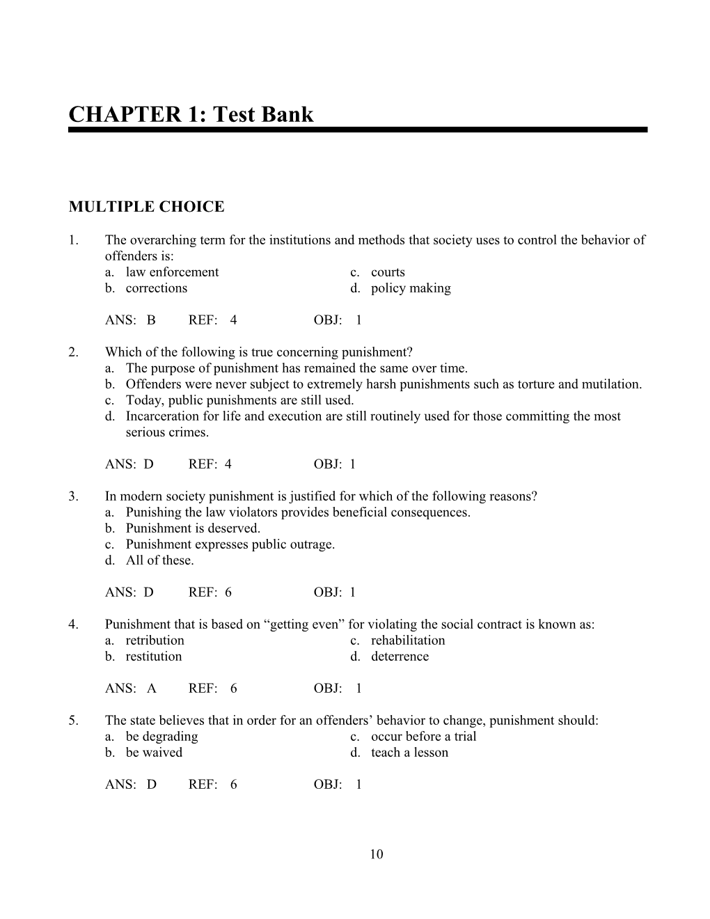 Chapter 1: the Correctional System