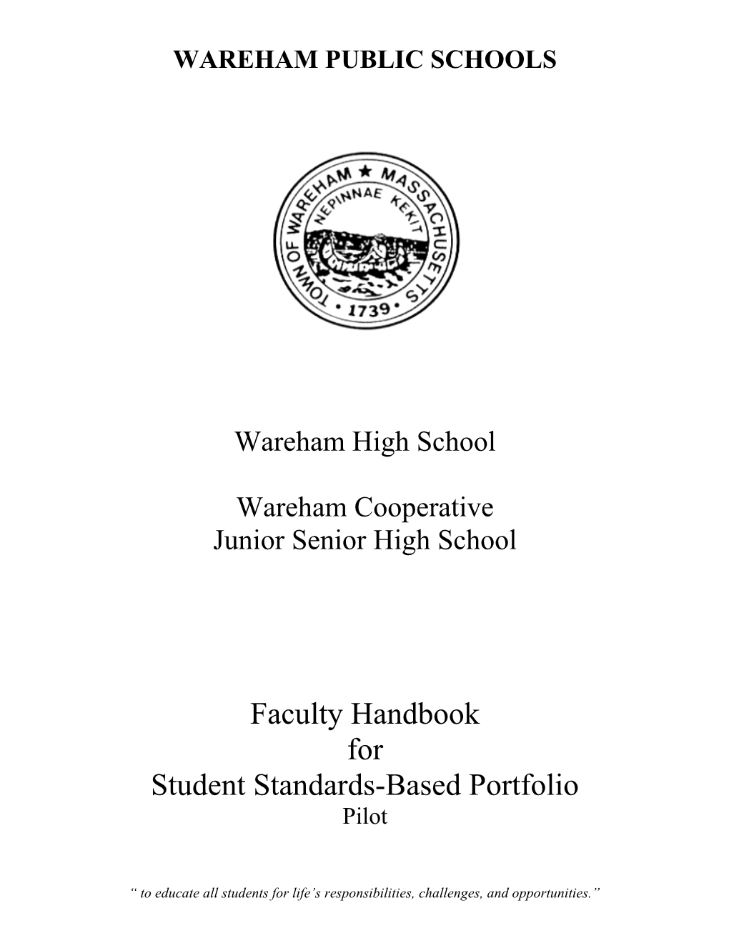 Wareham Portfolio - Faculty Edition