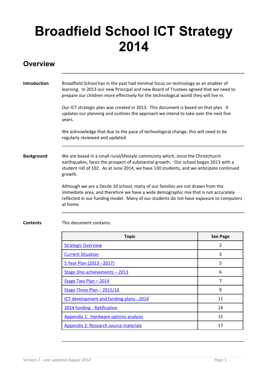 Broadfield School ICT Strategy 2014