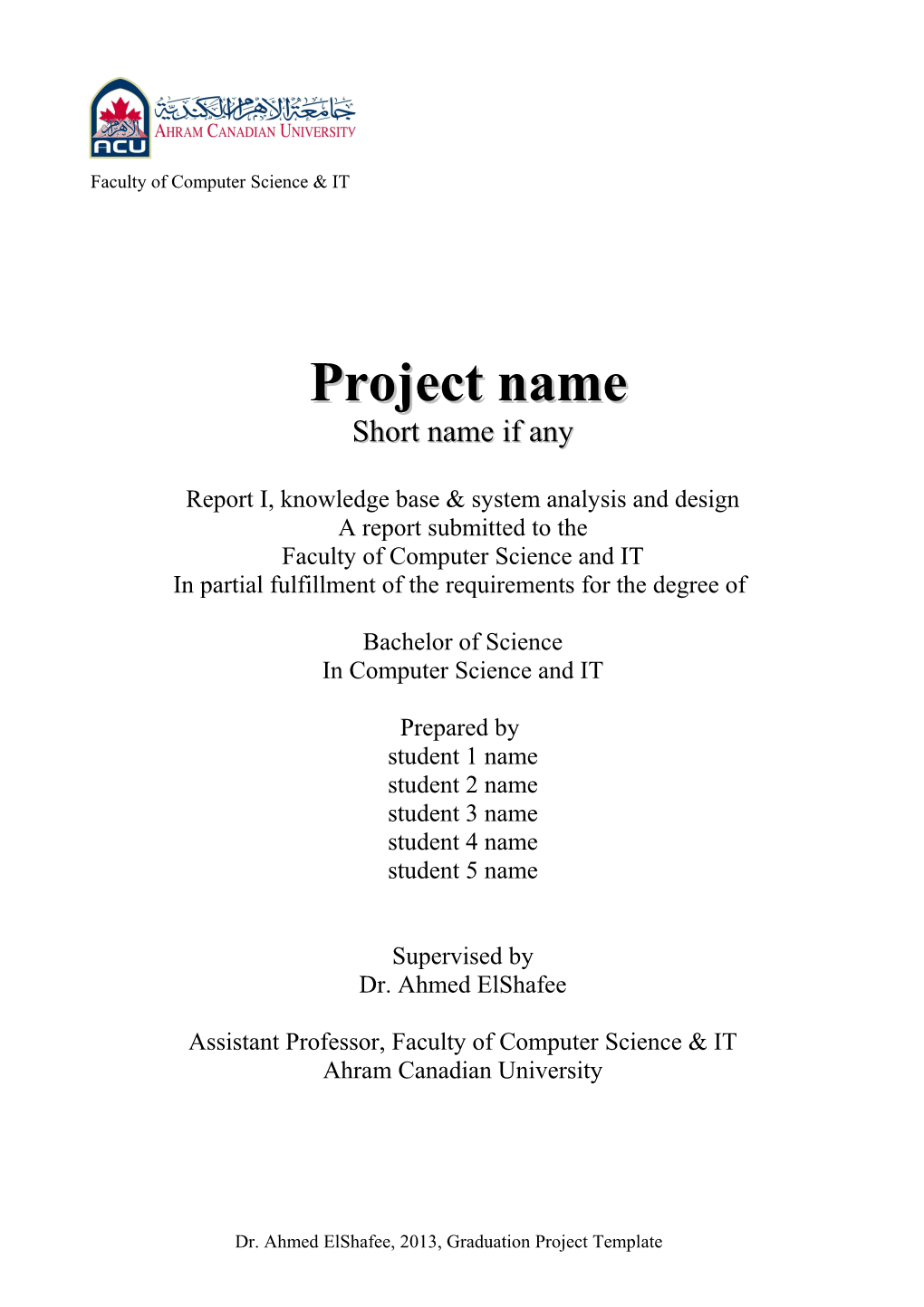 Report I, Knowledge Base & System Analysis and Design