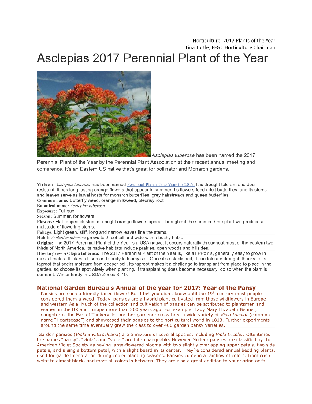 Horticulture: 2017 Plants of the Year
