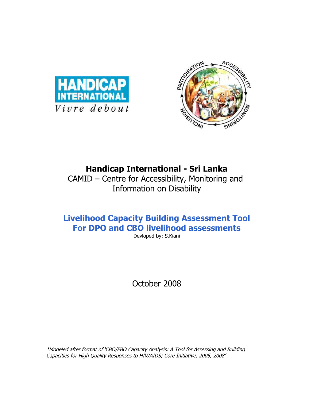 Livelihood Capacity Building Assessment Tool