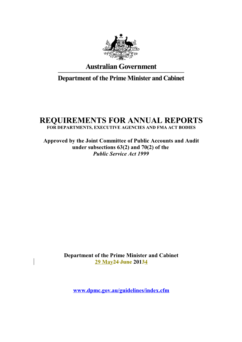 Requirements for Annual Reports for Departments, Executive Agencies and FMA Act Bodies