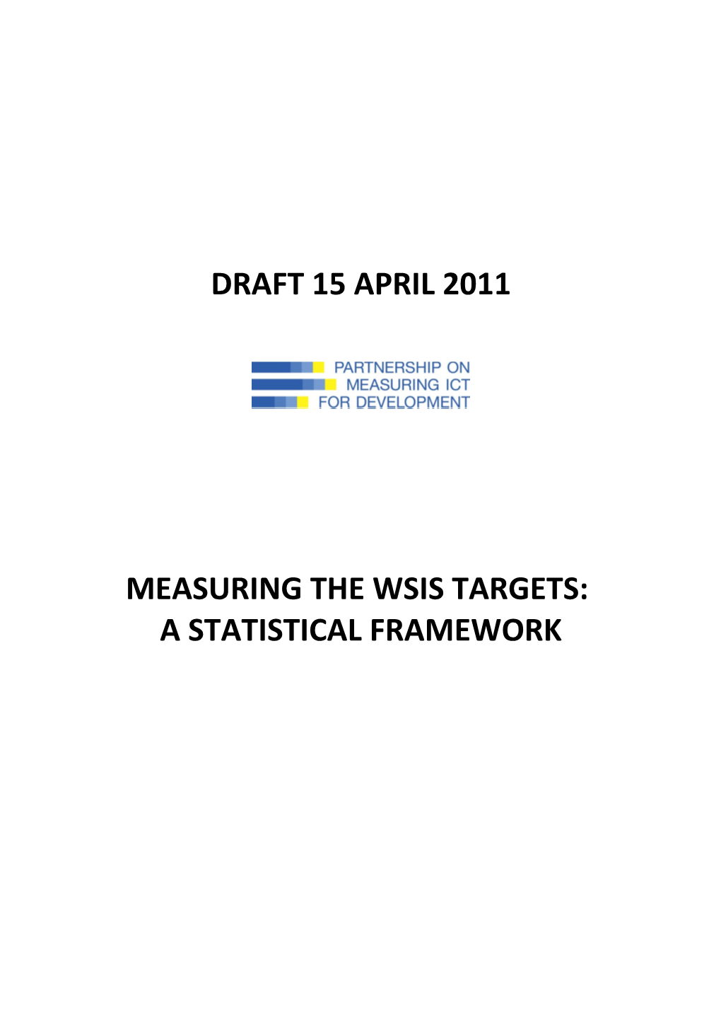 Measuring the WSIS Targets: a Statistical Framework