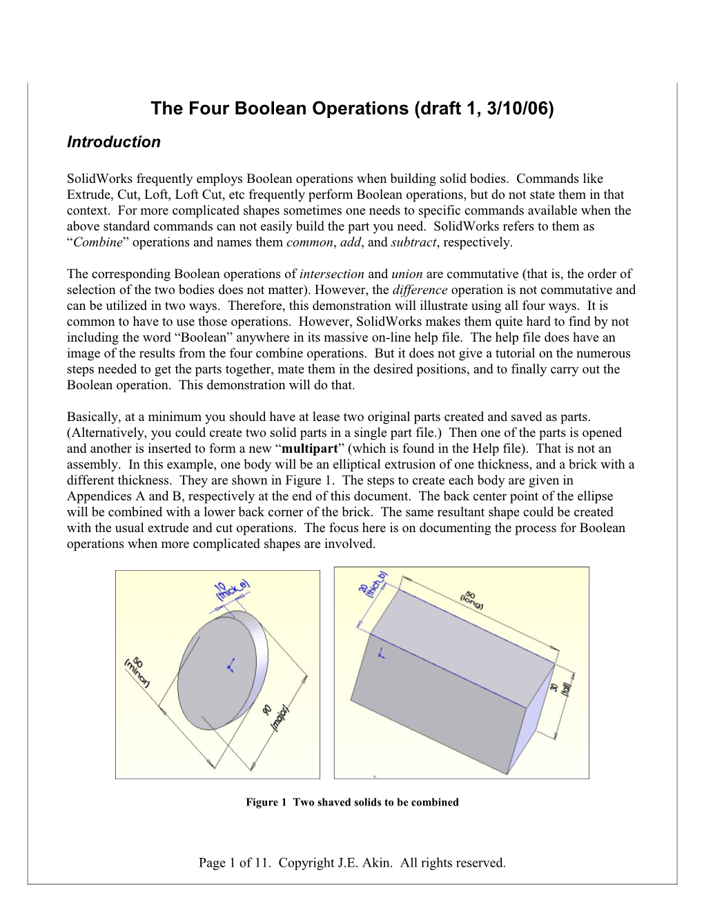 The Four Boolean Operations (Draft 1, 3/10/06)