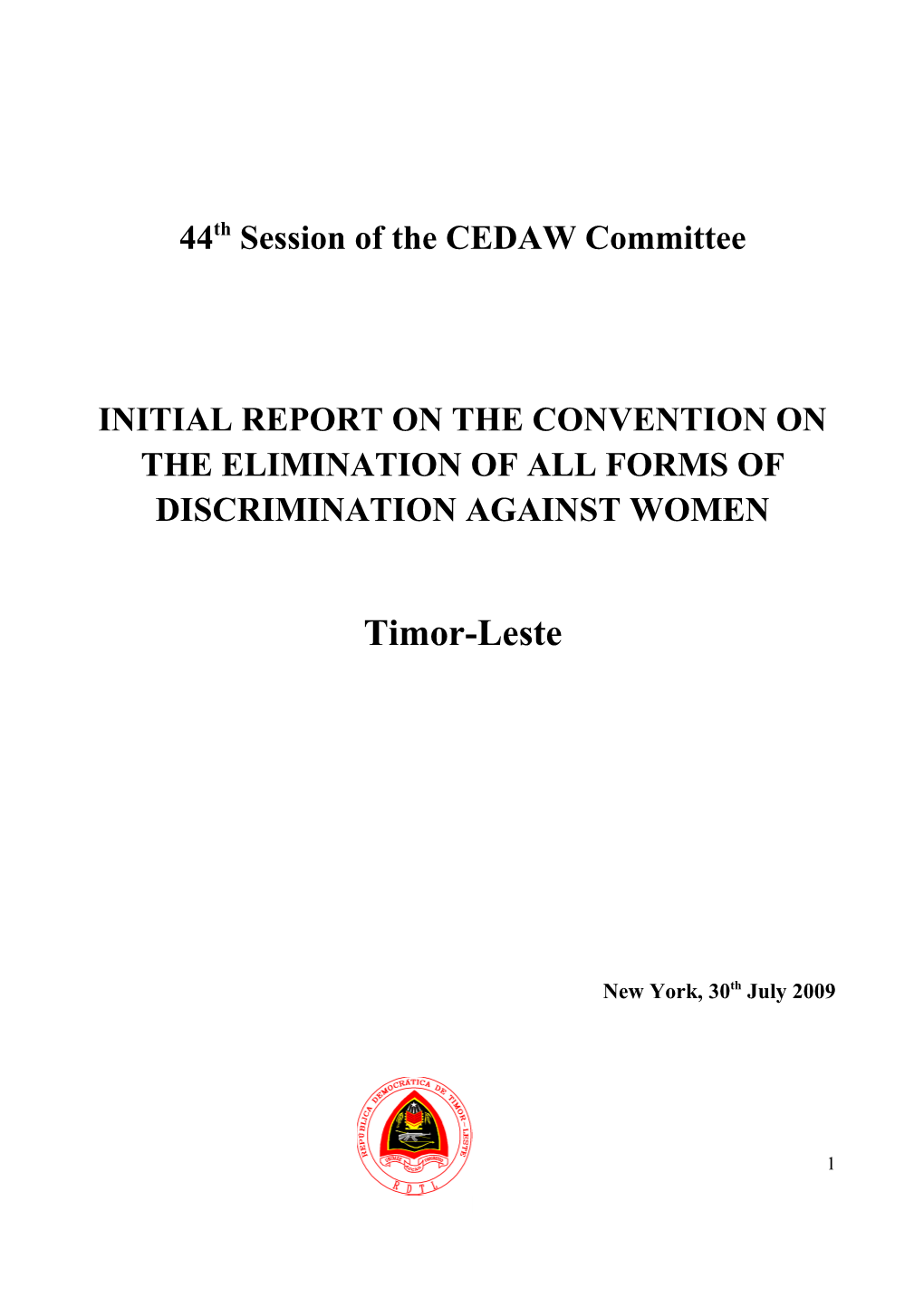 44Th Session of the CEDAW Committee