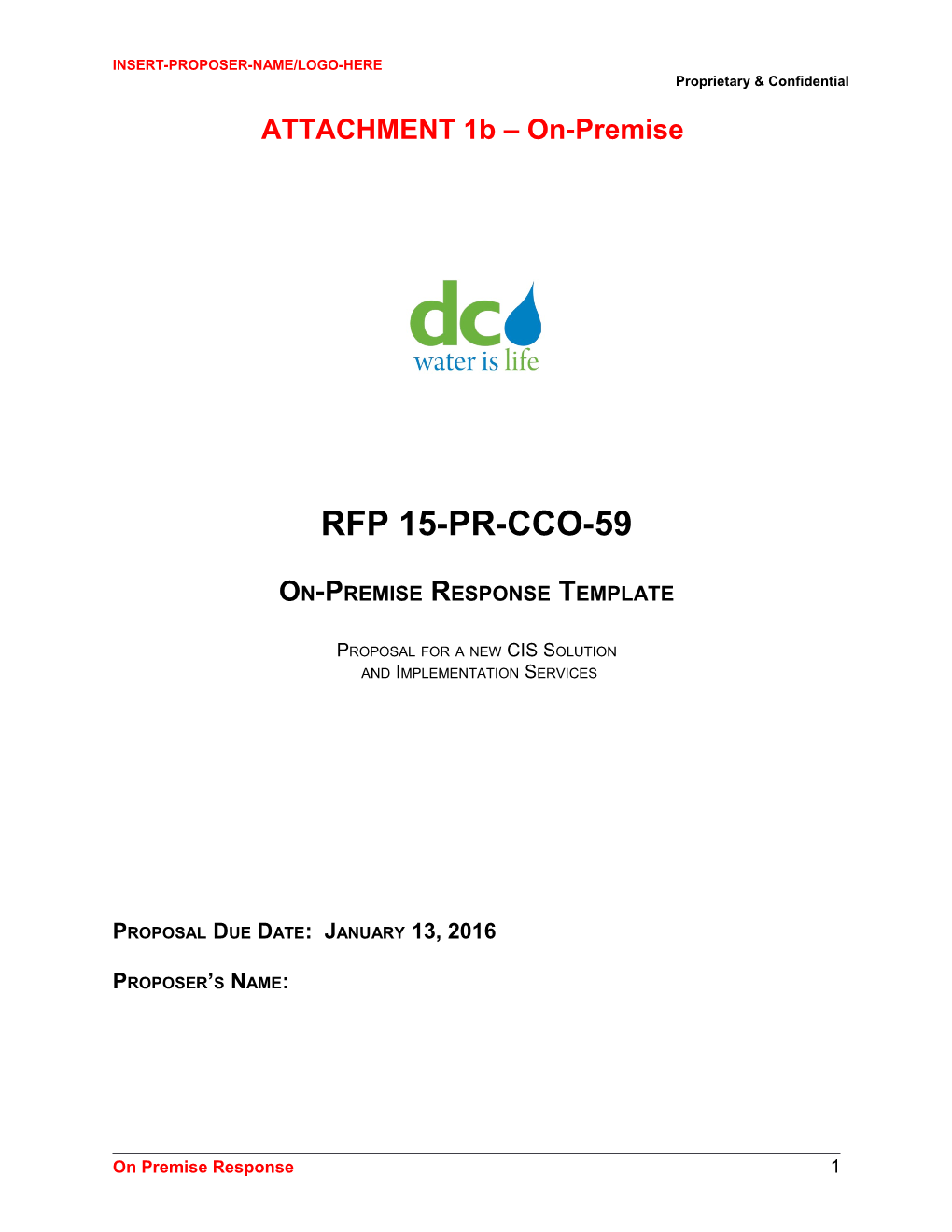 RFP Response Template