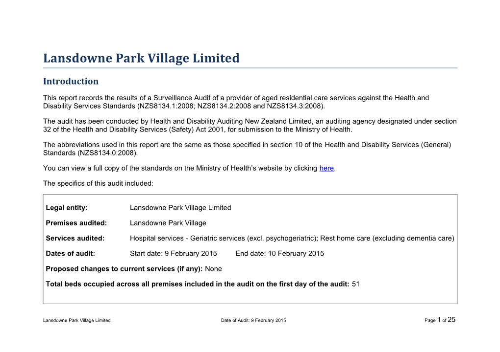 Lansdowne Park Village Limited