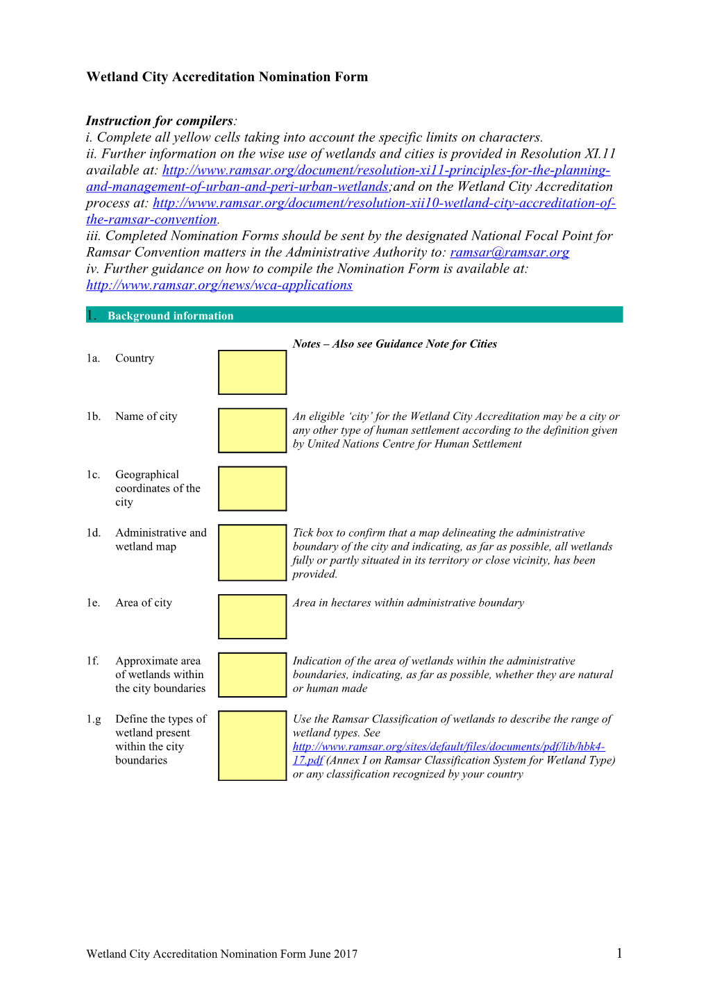 Wetland City Accreditation Nomination Form