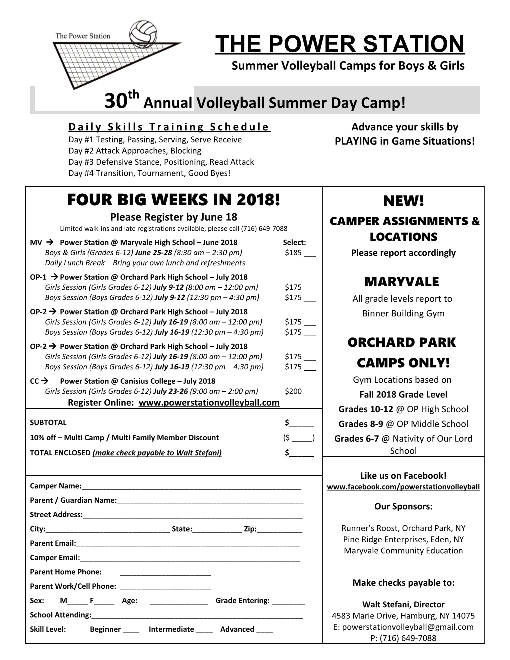Summer Volleyball Camps for Boys & Girls