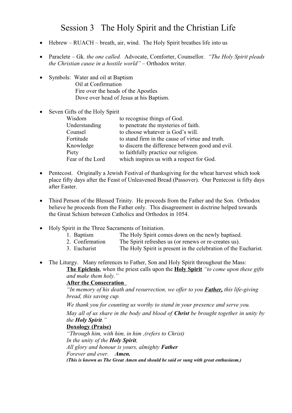 Session 3 the Holy Spirit and the Christian Life