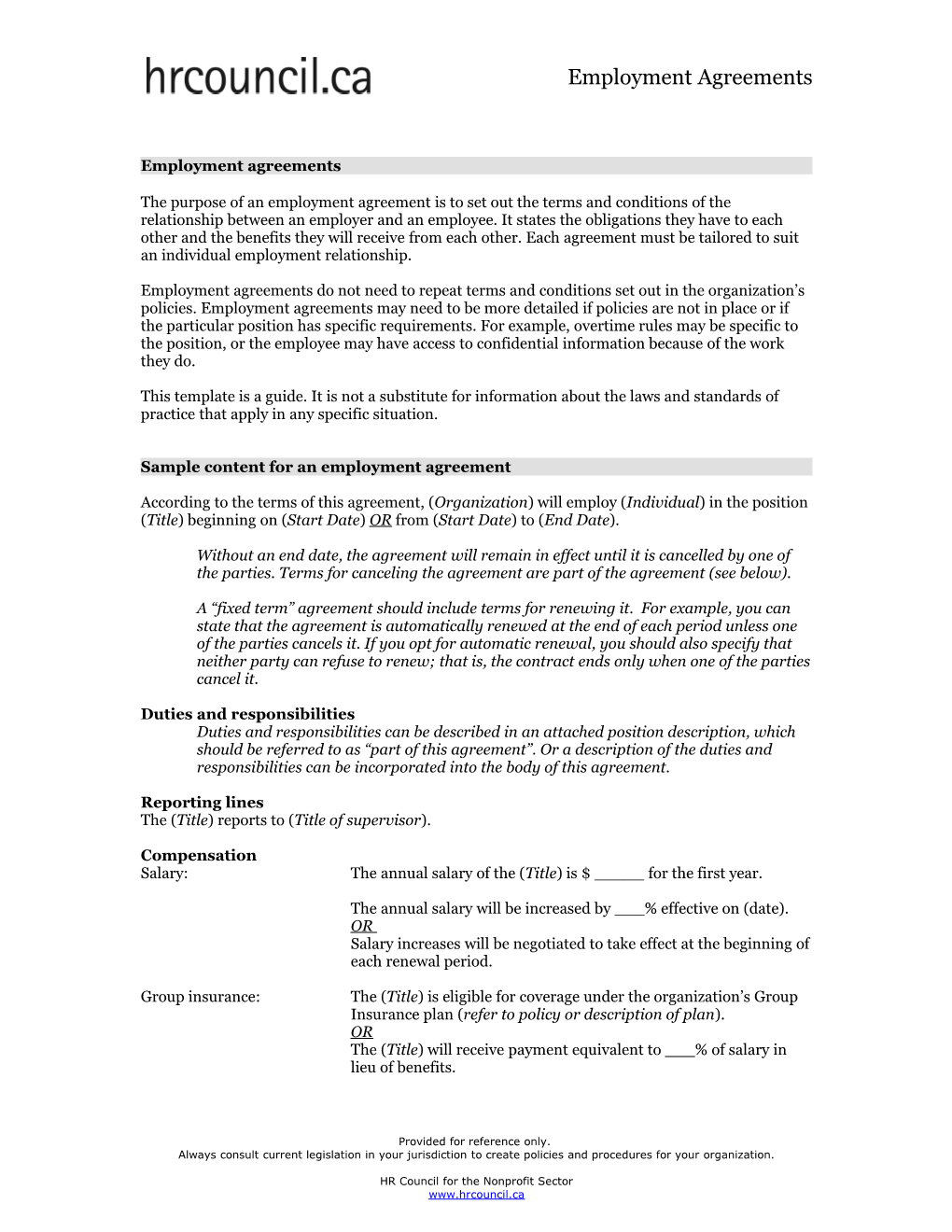 Employment Agreements