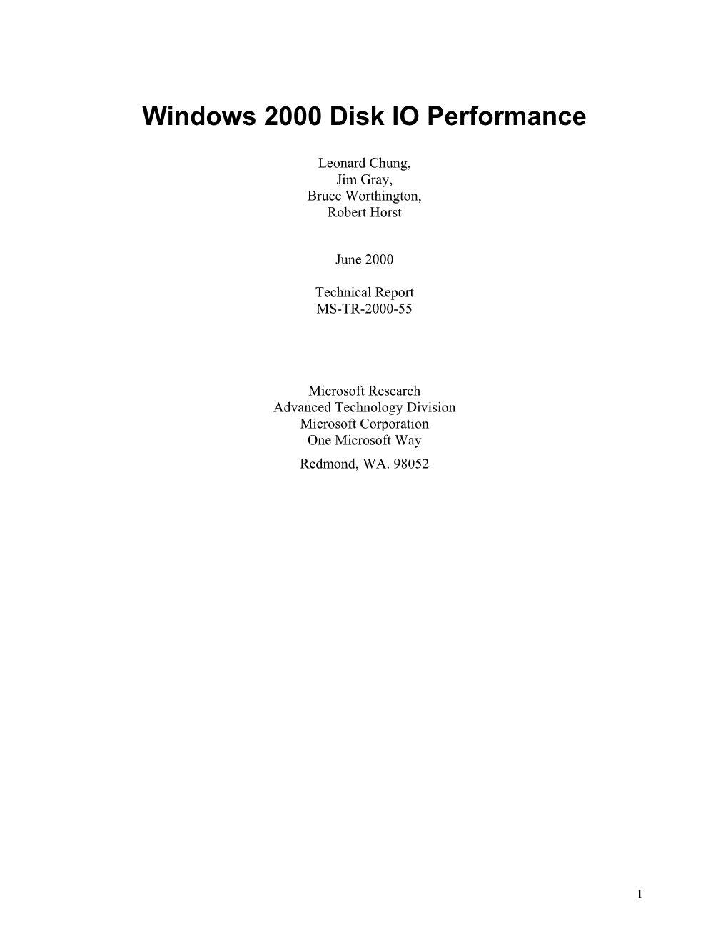 Differences and Similarities Between NT4 and Win2k Single Disk Performance