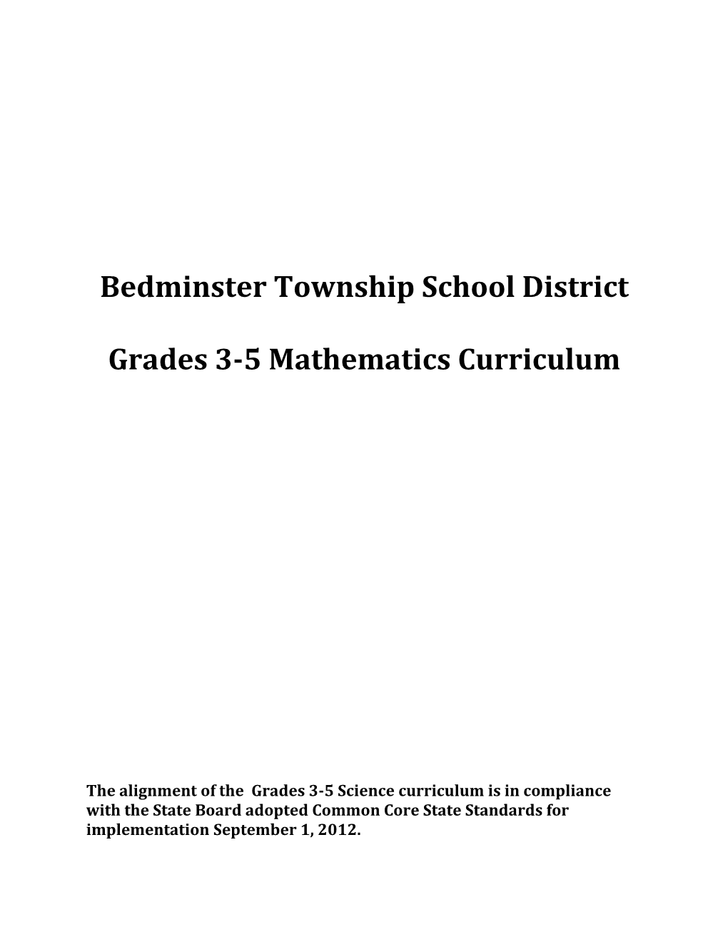 Model Curriculum Mathematics Units