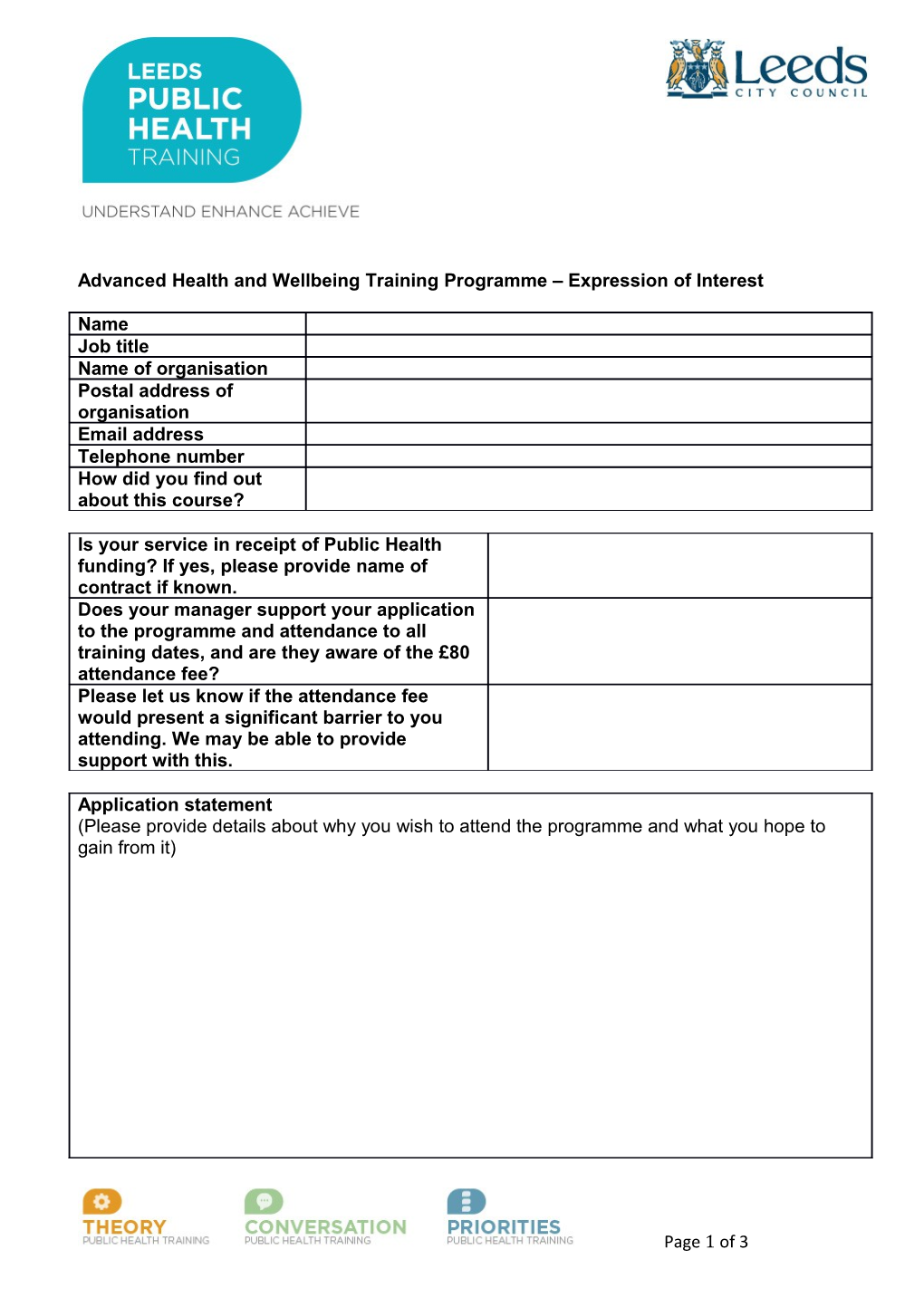 Expression of Interest Template