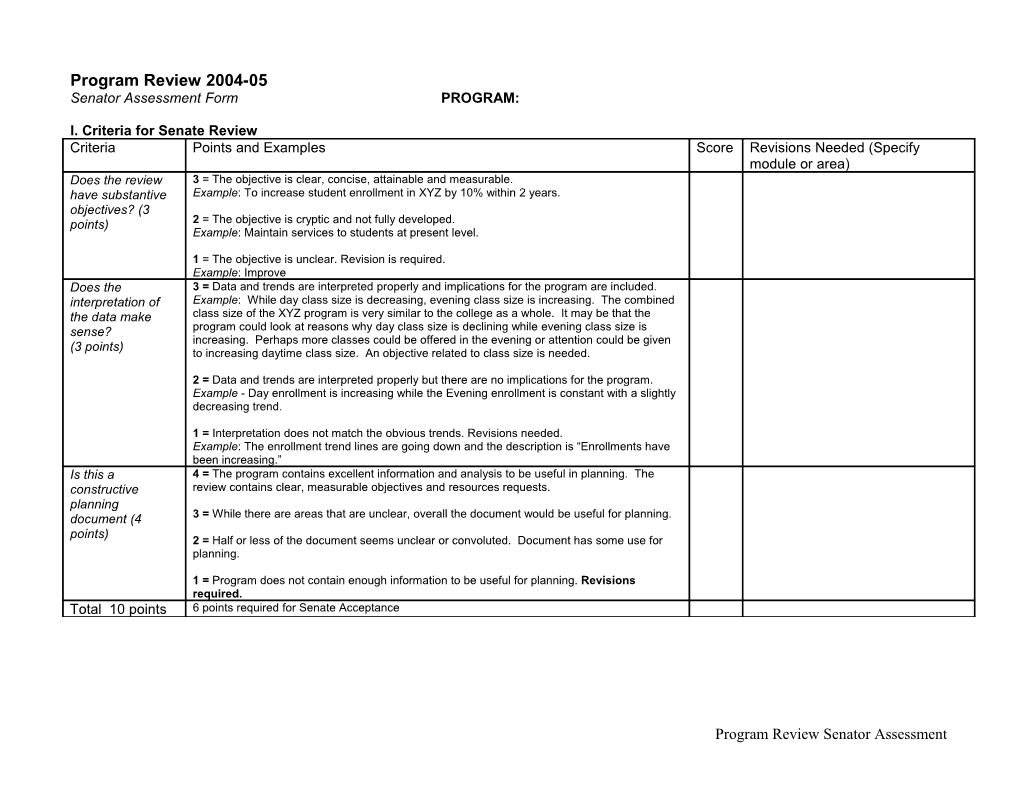 Program Review 2004-05