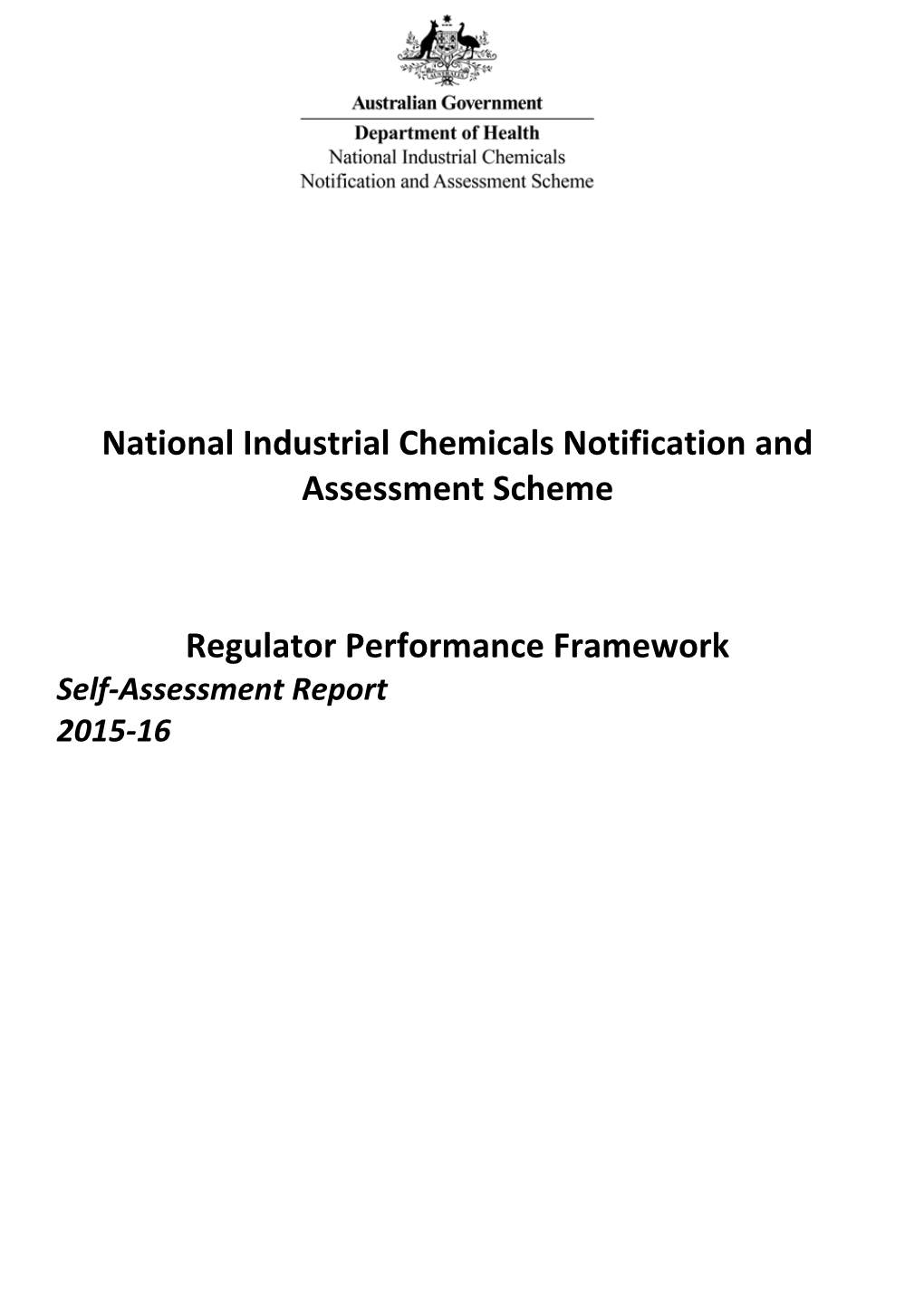 National Industrial Chemicals Notification and Assessment Scheme Self Assessment Report 2015-16