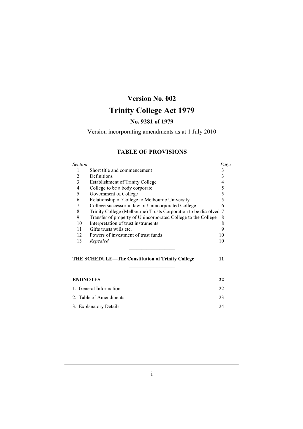 Trinity College Act 1979