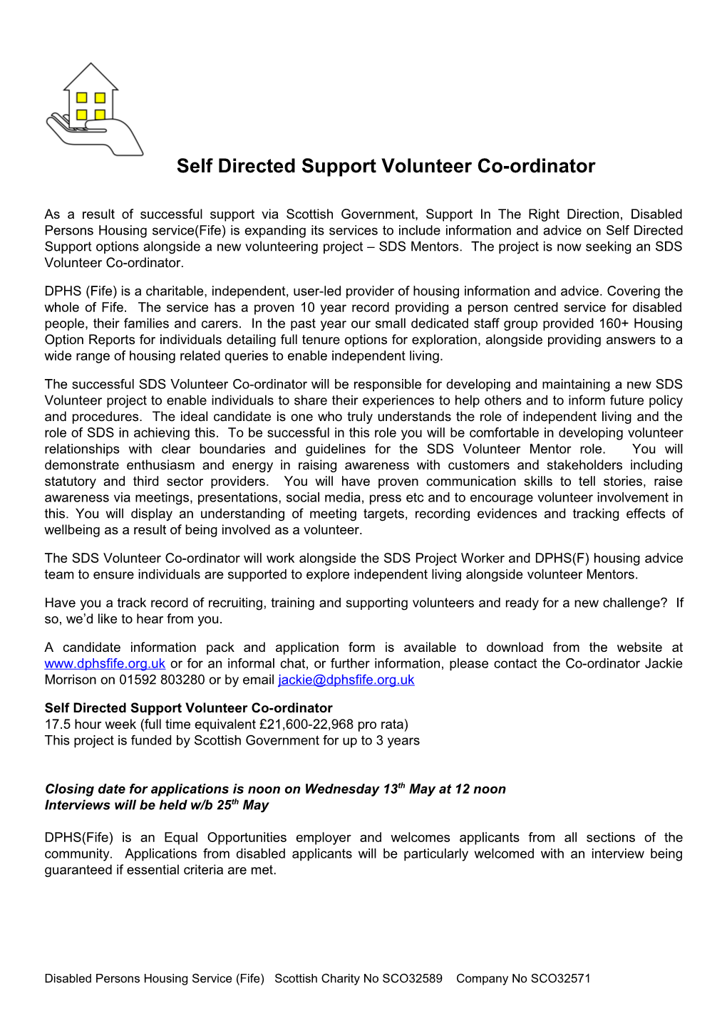 Self Directed Support Volunteer Co-Ordinator