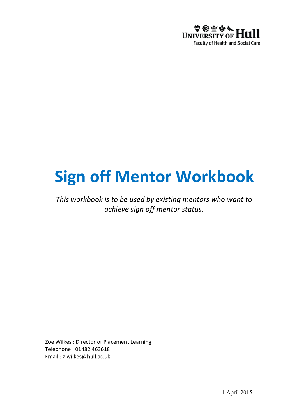 Sign-Off Workbook