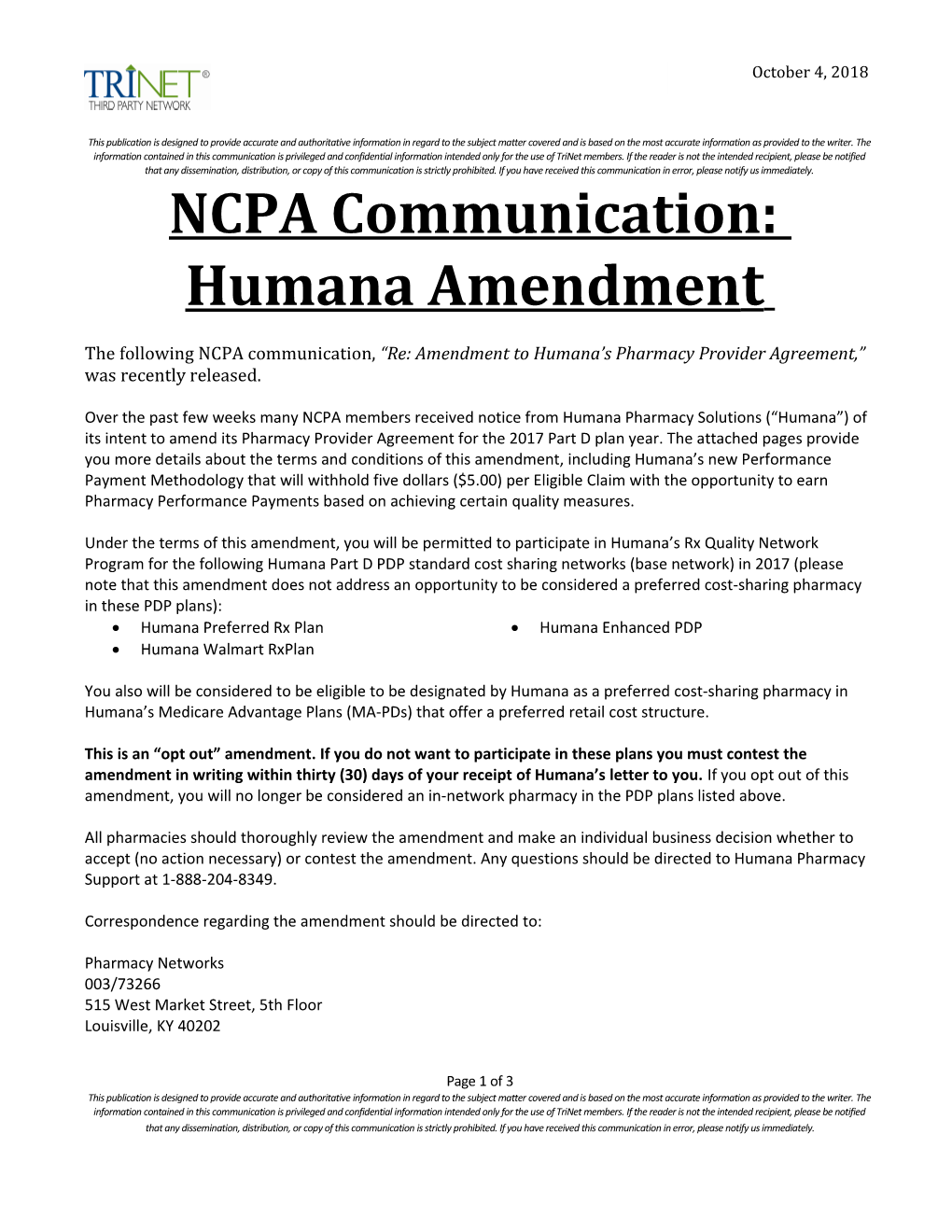 NCPA Communication