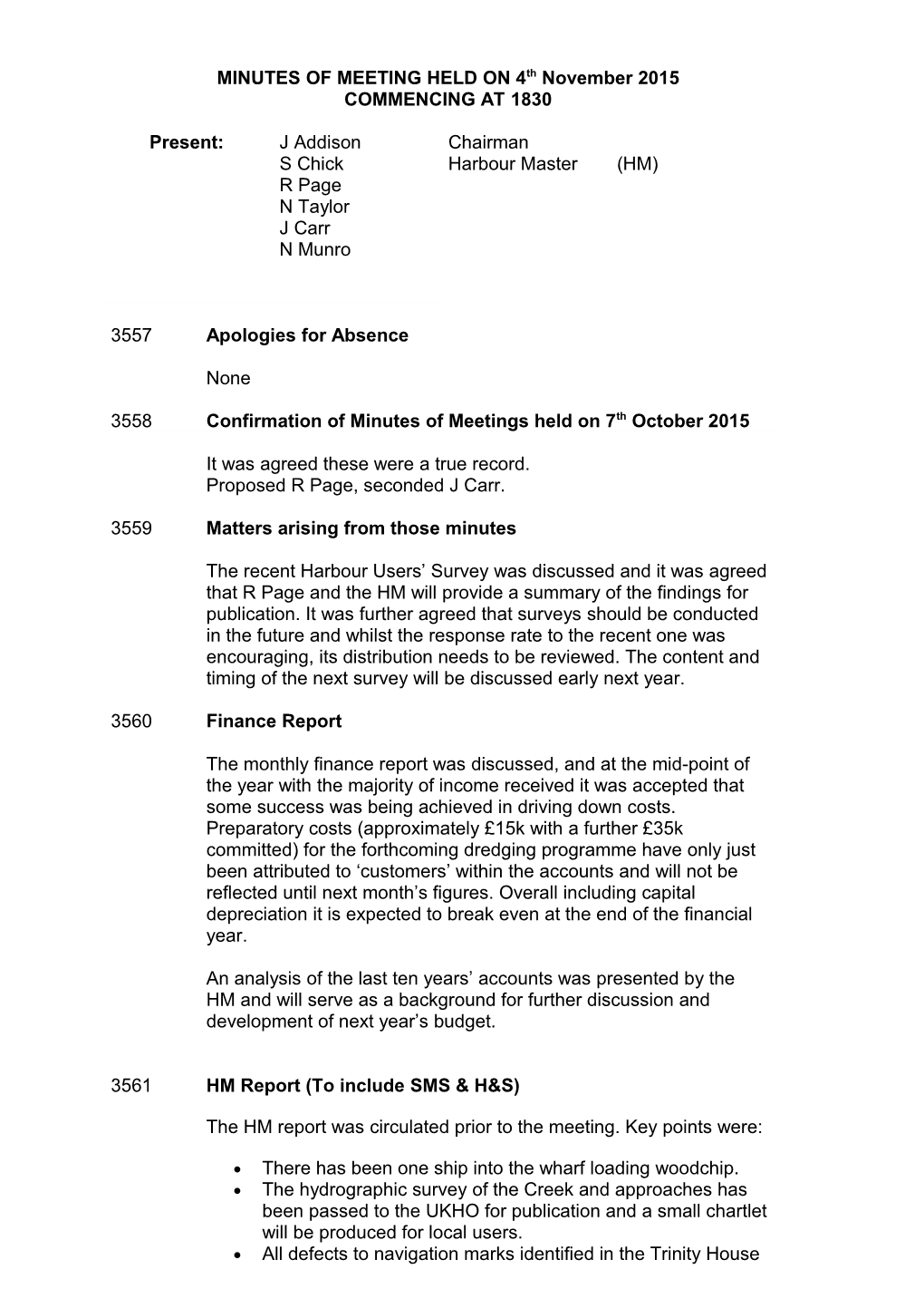 Minutes of Meeting Held on Wednesday 4Th September 2002