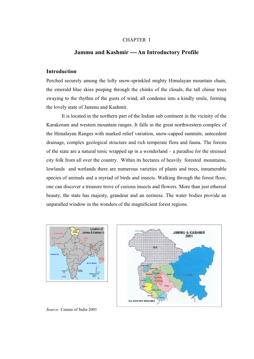 Jammu and Kashmir an Introductory Profile