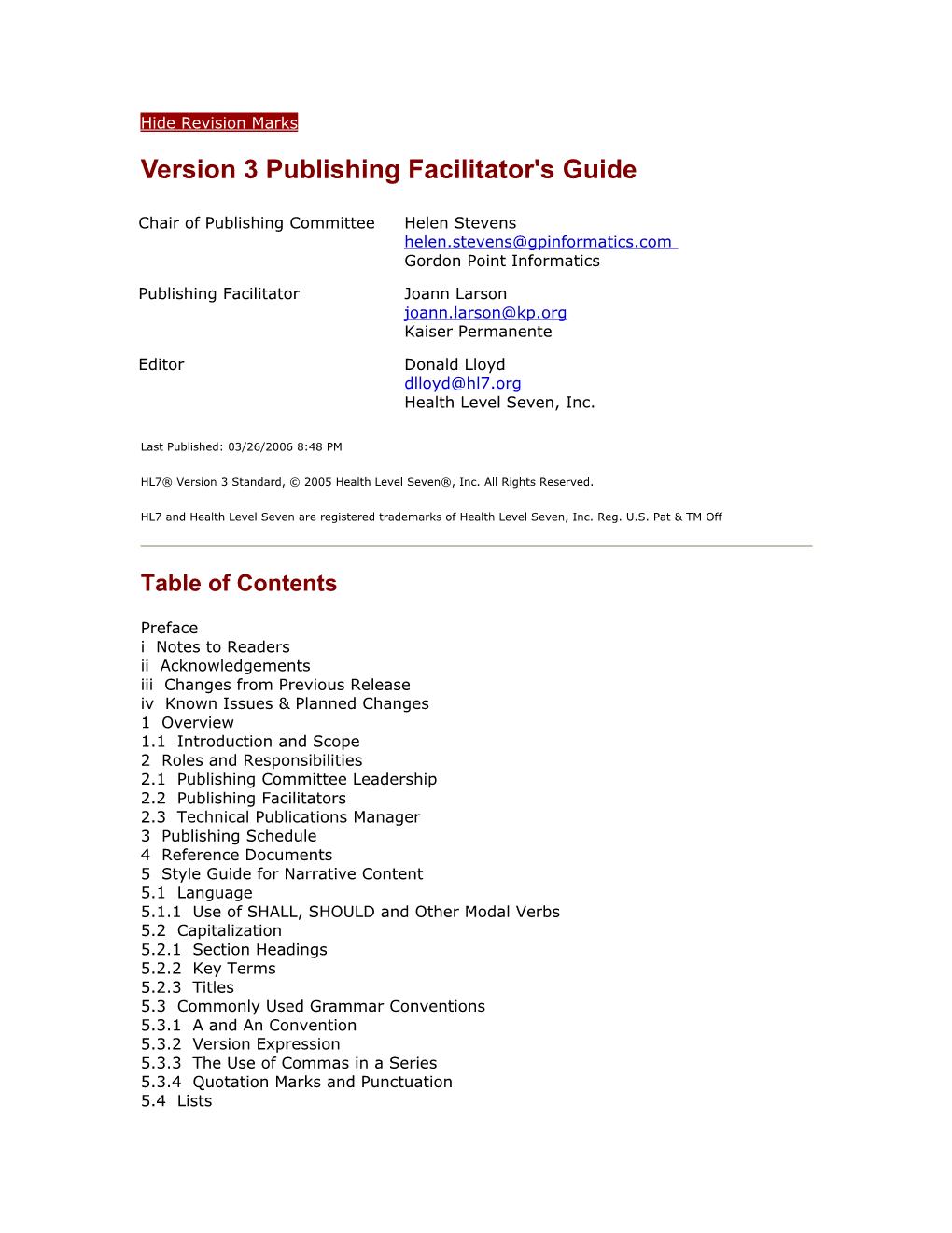 Version 3 Publishing Facilitator's Guide