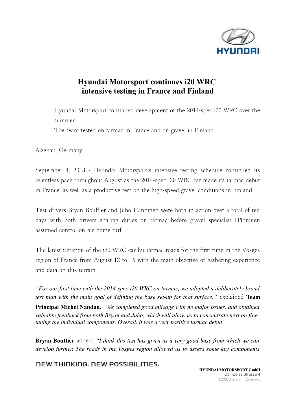 Hyundai Motorsport Continues I20 WRC