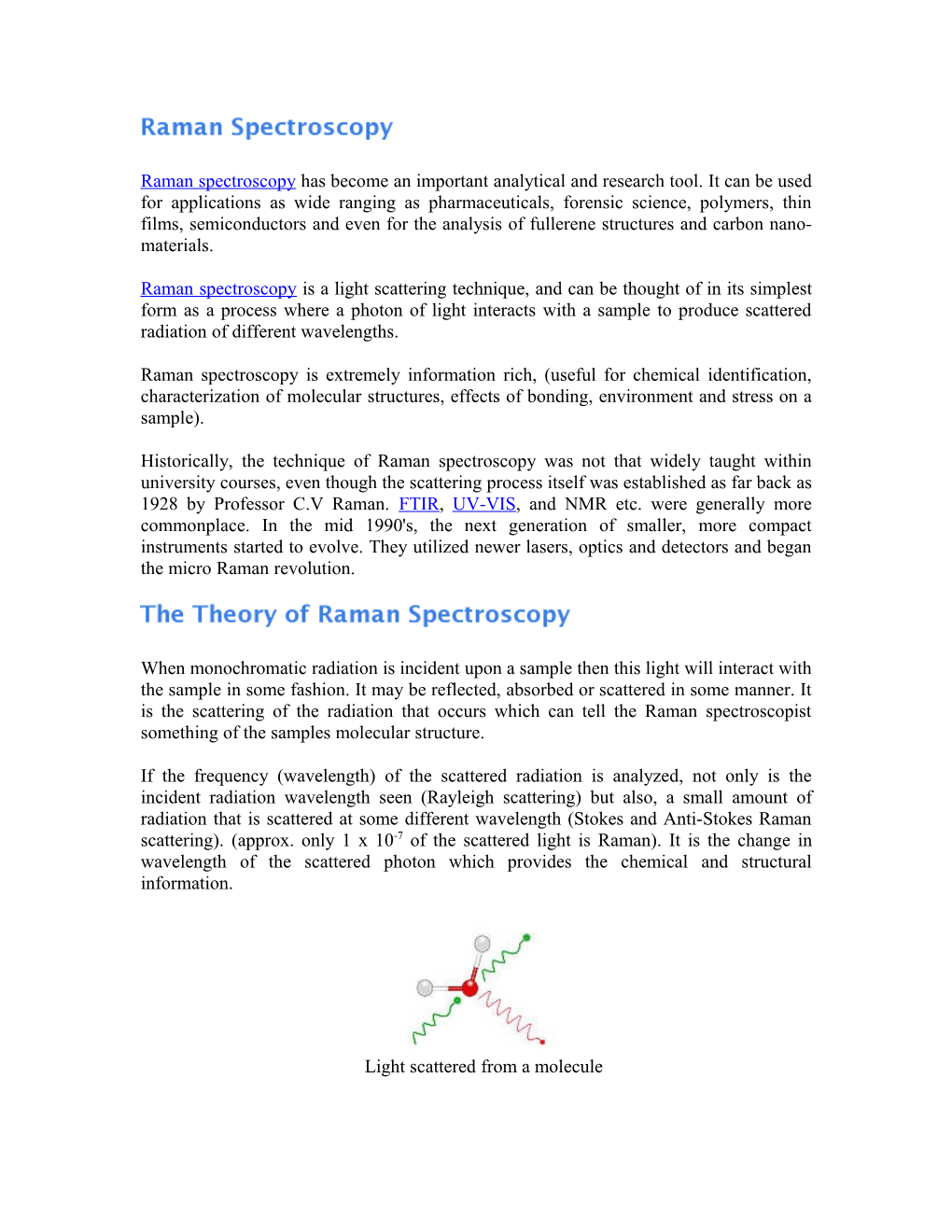 Raman Spectroscopy Has Become an Important Analytical and Research Tool. It Can Be Used