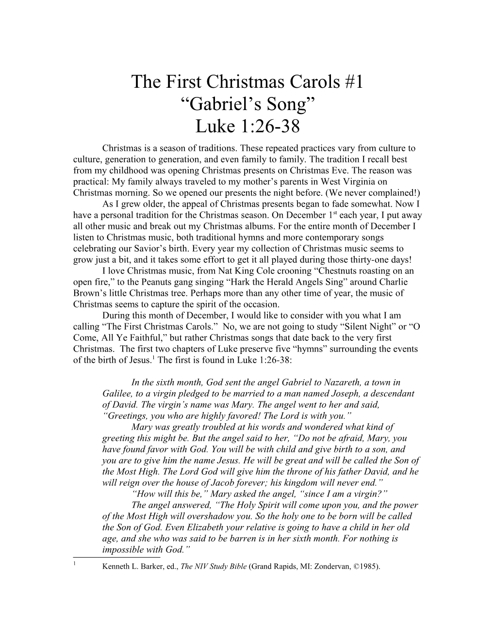 The First Christmas Carols #1