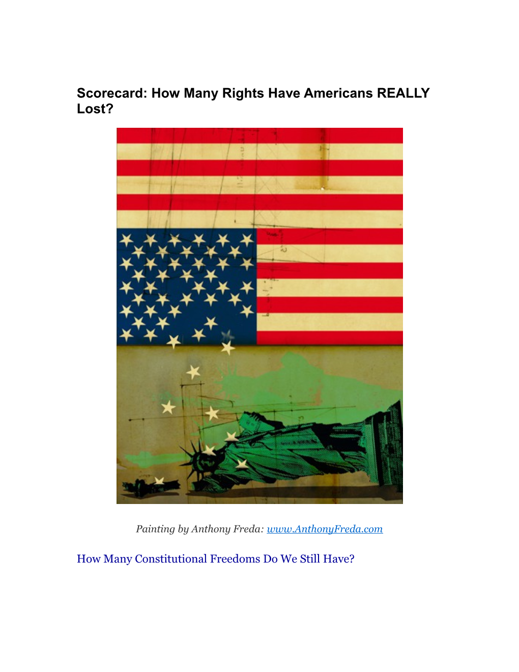 Scorecard: How Many Rights Have Americans REALLY Lost
