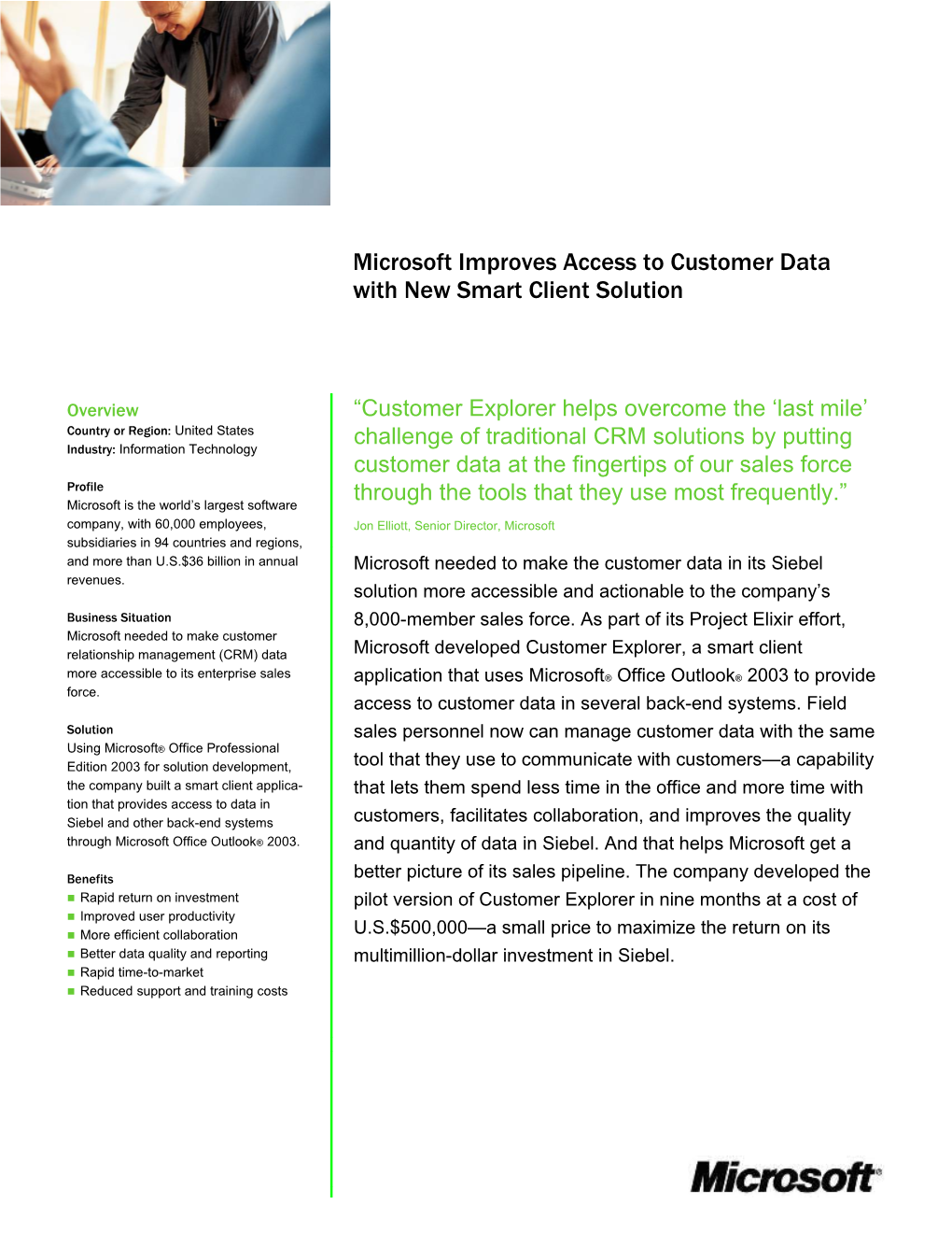 Microsoft Improves Access to Customer Data with New Smart Client Solution