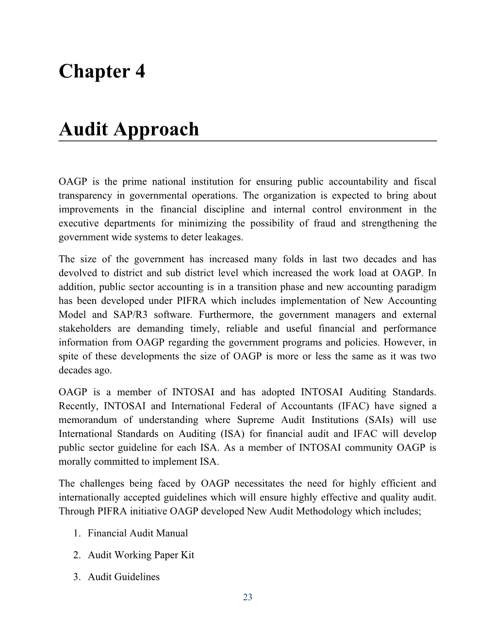 Chapter 4: Audit Approach