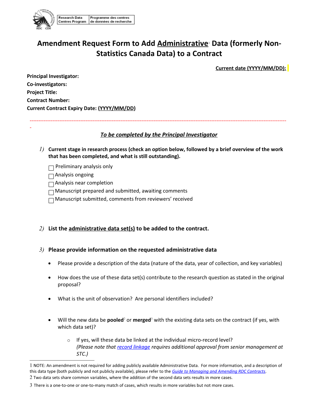 Contract Extension/Revision Contract Request Form