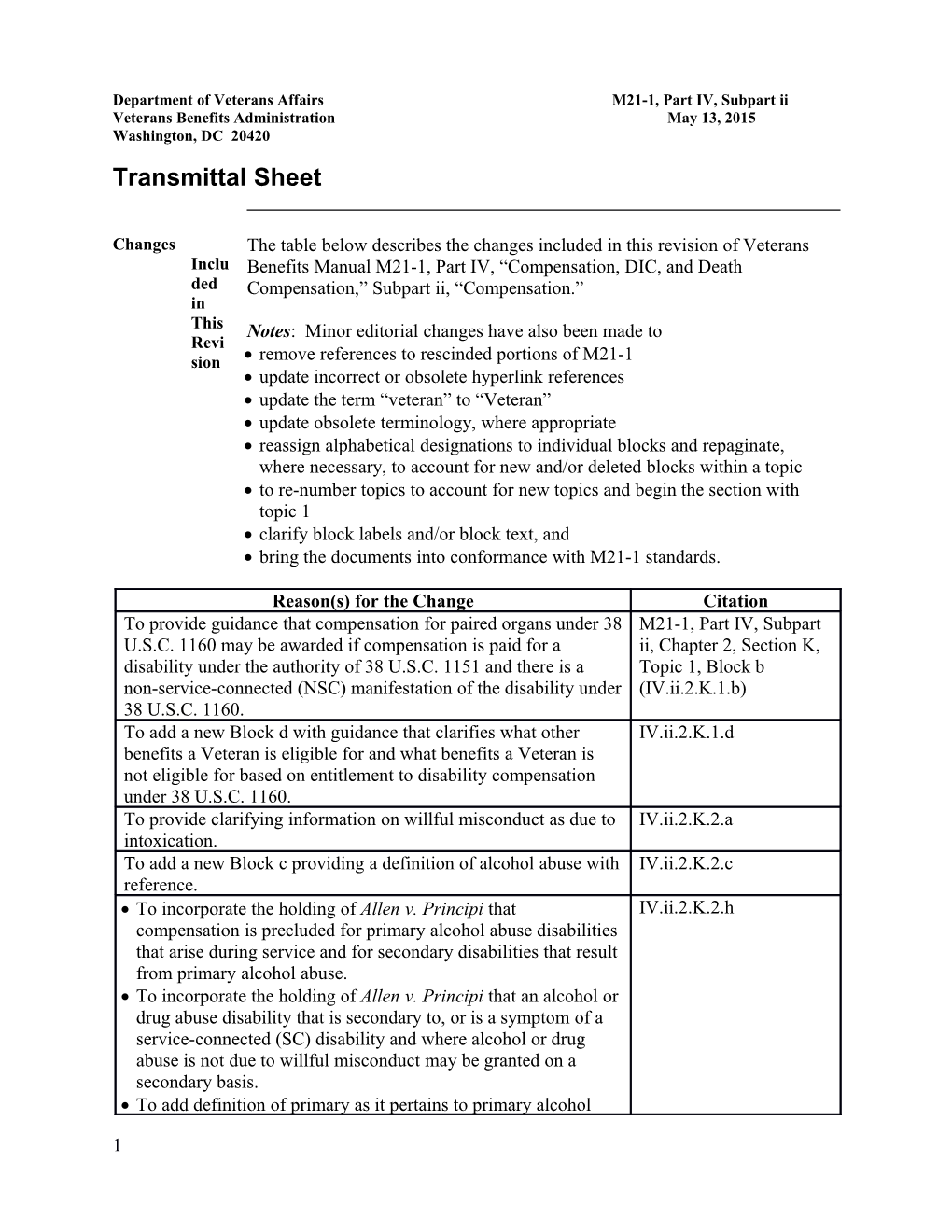 Department of Veterans Affairs M21-1, Partiv, Subpartii